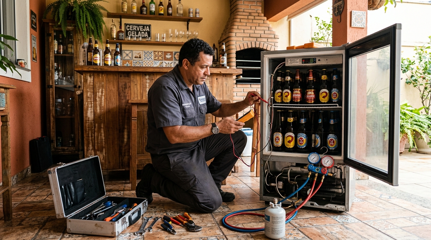 Aplicação de gás refrigerante em cervejeira atendida no Sudoeste I, Brasília‑DF
